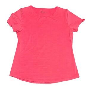 Zyia active short sleeve stripped shirt women's medium